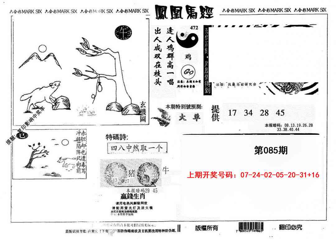 085期另版凤凰马经[图]